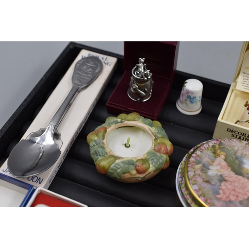 87 - Mixed Selection including Thimbles, Jam Spoons, Digital Pen, Candles and More