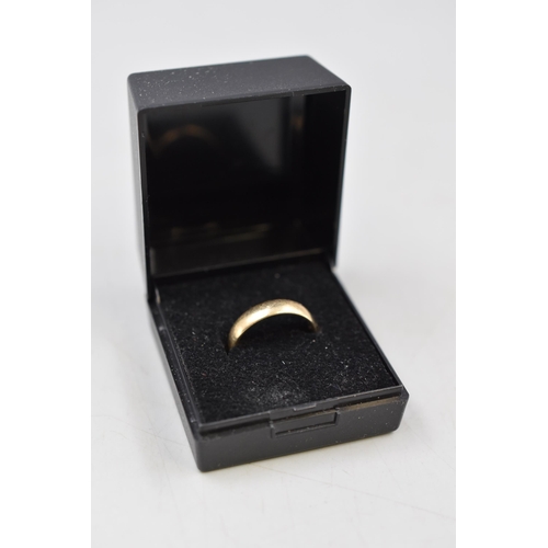 5 - Hallmarked Birmingham 375 (9ct) Gold Band Ring (2.53 grams) Complete with presentation Box