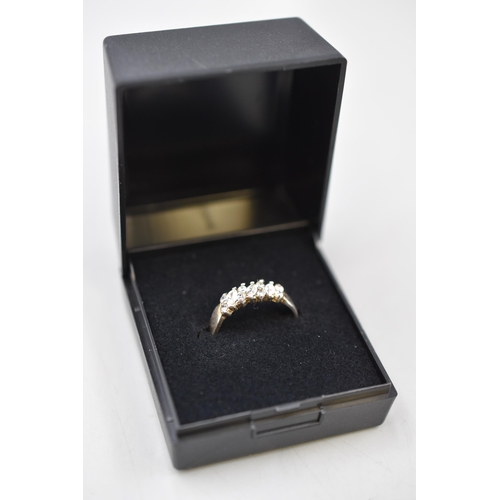 6 - Silver 925 Clear Stoned Ring Complete with Presentation Box