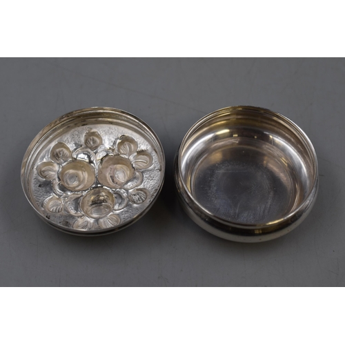 12 - Silver 800 Floral Embossed Pill Box