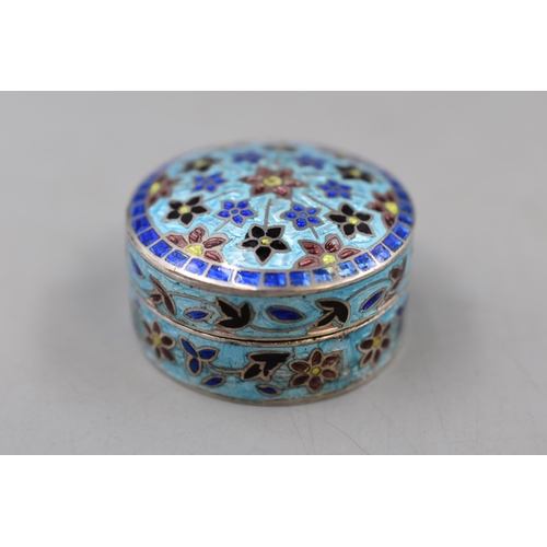 13 - Cloisonné Silver 925 pill box