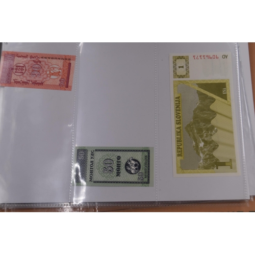 115 - Album Containing a Selection of Worldwide Bank Notes, includes Venezuela, Madagascar, Myanmar and mo... 