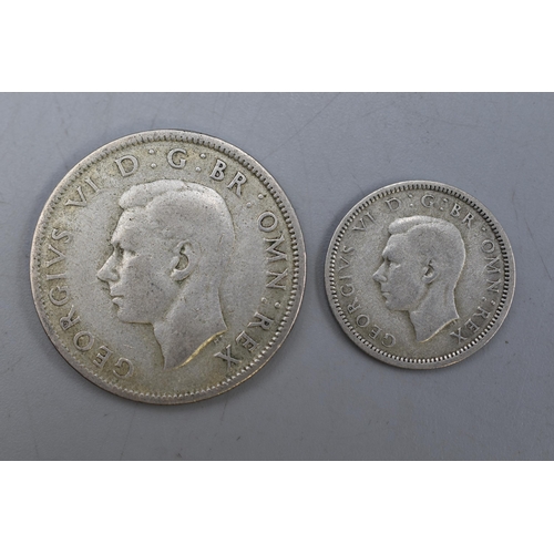 120 - Two UK Silver Coins. 1946 Florin and 1942 Sixpence.