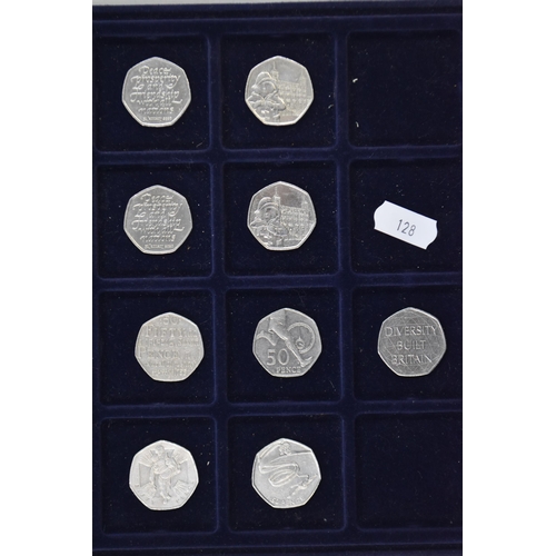 123 - A Selection of Eighteen Collectable UK 50p Coins. Includes Olympics Rhythmic Gymnastics, Paddington,... 