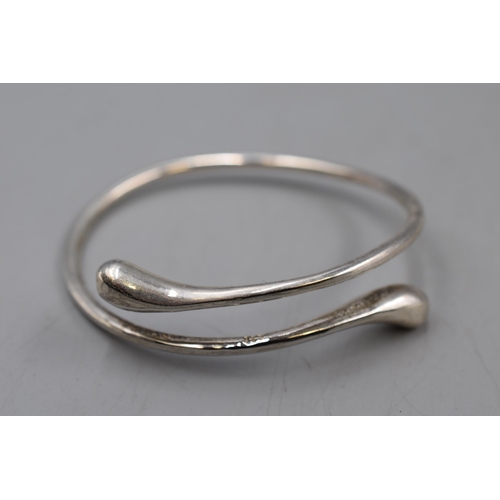 35 - Sterling Silver Raindrop Bangle Complete with Presentation Box