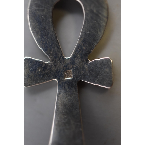 45 - Egyptian Silver Ankh Cross Bracelet (Represent Key of Life) Complete with Presentation Box