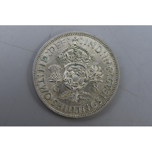 149 - A 1939 George VI UK Silver Florin.