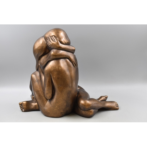 164 - A 1968 Austin Prod Entwined Lovers Bronze Effect Figure, Signed 'Begene'. Approx 14