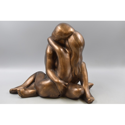 164 - A 1968 Austin Prod Entwined Lovers Bronze Effect Figure, Signed 'Begene'. Approx 14