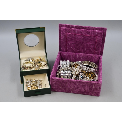 58 - A Selection of Assorted Jewellery in Two Jewellery Boxes, Includes Silver.