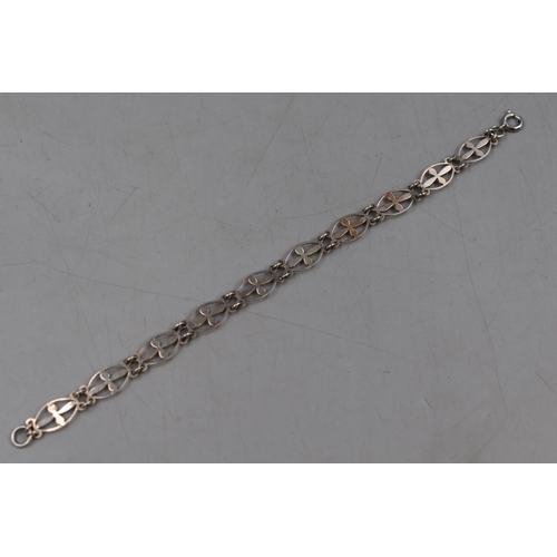 61 - Vintage Silver H Cross Bracelet Complete with presentation Box