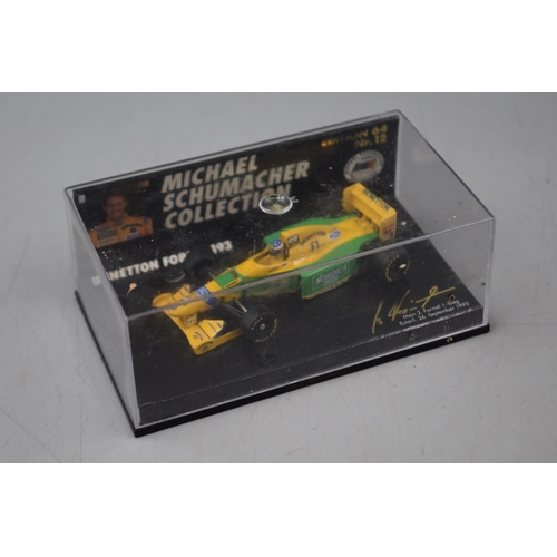 98 - A Selection of Five Die Cast Collectable Racing Cars. Includes Benetton Ford B 193, Alfa Romeo 33 SC... 