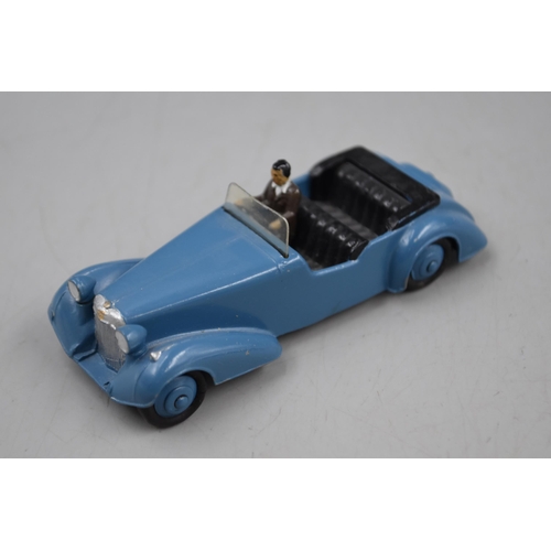 100 - A Selection of Six Die Cast Play Worn Dinky Cars. Includes Alvis, Sunbeam-Talbot and More.