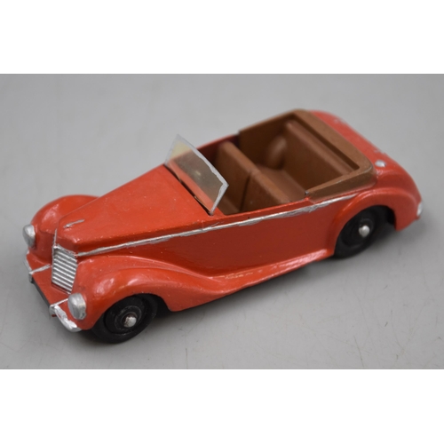 100 - A Selection of Six Die Cast Play Worn Dinky Cars. Includes Alvis, Sunbeam-Talbot and More.