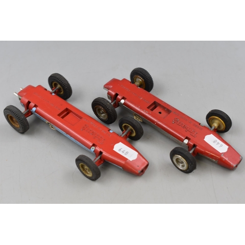 101 - Pair of Vintage collectable Tri-ang Tin Plate Hi-way Racing Cars