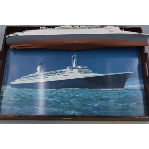 105 - A Selection of Cruise Liner Ephemera. Includes Cunard Tray, Model, P&0 Cruises and More.