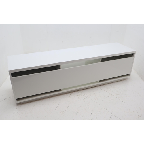 534 - BYAS White Gloss TV Cabinet Approx 63