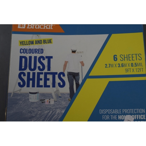 612 - Five packs of Dust Sheets (9ft x 12ft)