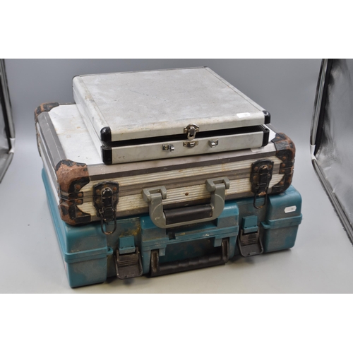 613 - Three Cases including Makita containing Carbide Saw Blades, Sockets and More