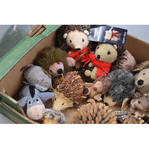 671 - Box Full of Hedgehogs Includes Harry The Hedgehog With Tag and Bristles Collectable Paperweight. Als... 