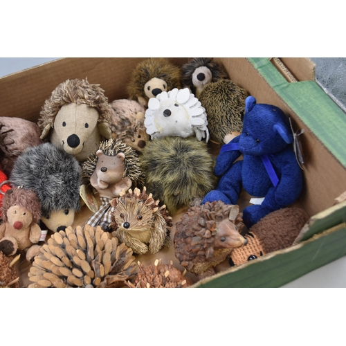 671 - Box Full of Hedgehogs Includes Harry The Hedgehog With Tag and Bristles Collectable Paperweight. Als... 