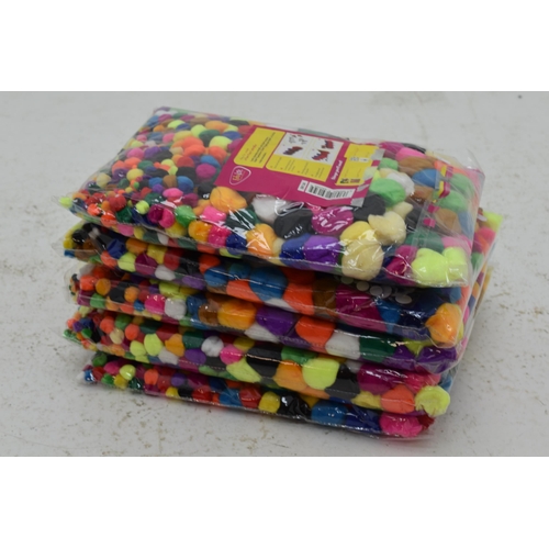 632 - Five Bags of Edukit Pompons with Wiggle eyes (1000 per Bag)