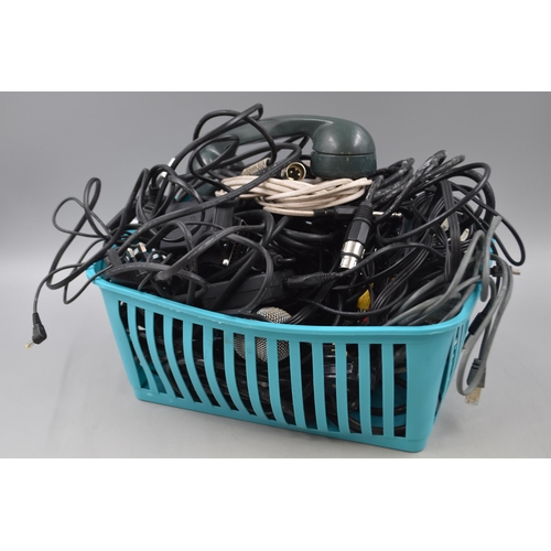 633 - Mixed Lot of Cables, Wires and Microphones