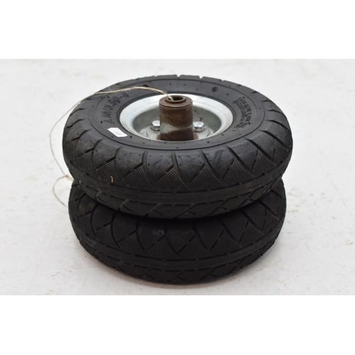 661 - Pair of 4.10 / 3.5 -4 Sack Truck Wheels (Require Inner Tubes)