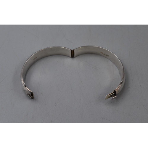 16 - Hallmarked Birmingham Etched Silver Bangle