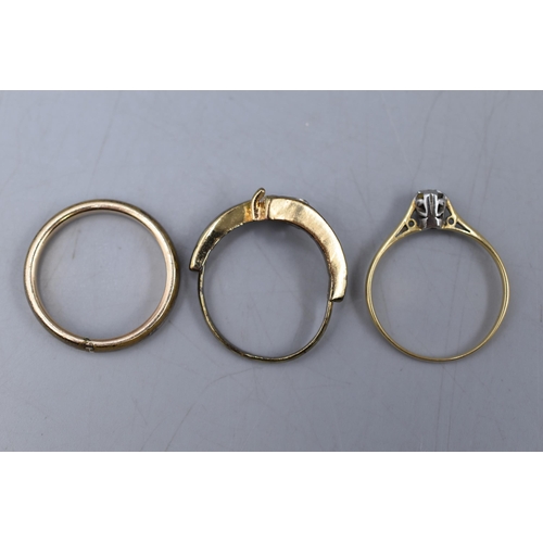 42 - Selection of 3 Rings (Two Possibly Gold)