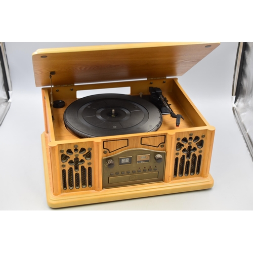 427 - Seal Turntable AM/FM Radio with CD and Records Player (Powers On When Tested)