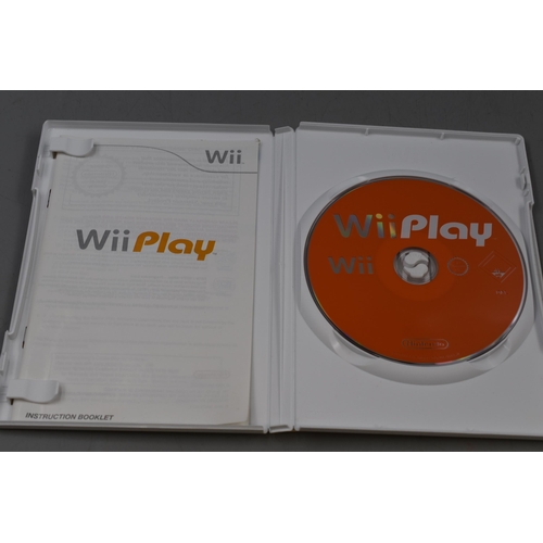 443 - Wii Console with Wii Play (Missing Controller, Powers On When Tested)