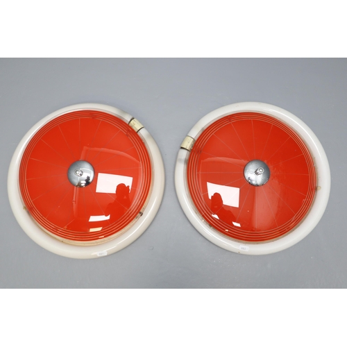 667 - Pair of matching Vintage 1960's Ceiling Lights with Bulbs 16