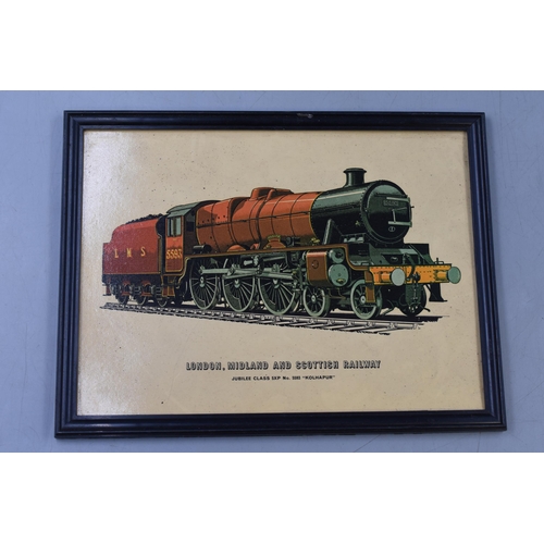 677 - Mixed Lot of Three framed Vintage Railway Pictures Depicting Railway locomotives