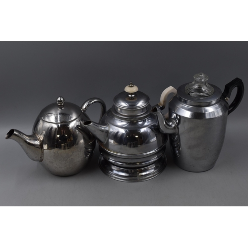 682 - Mixed Lot of Vintage Teapots and Pewter Tankards to include Sona, Sabichi, Denlagh and others