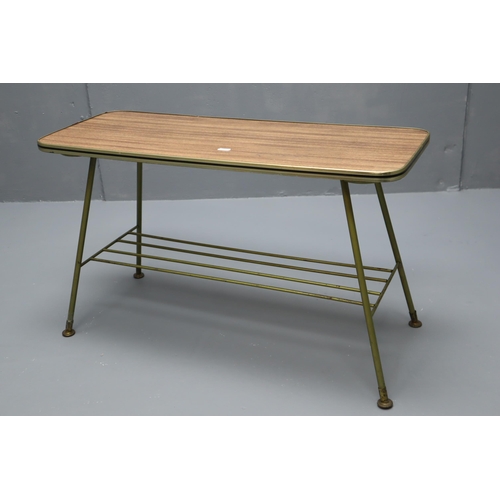 688 - A Retro Folding Coffee Table With Removable Under Table Storage, Approx 12