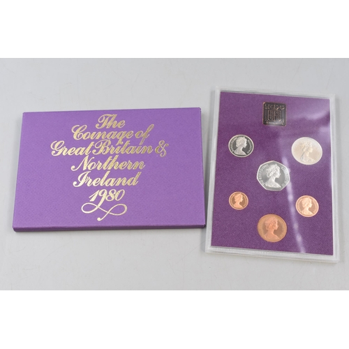 142 - The Royal Mint Coinage of Great Britain & Northern Ireland 1980 Proof Coin Set in Case