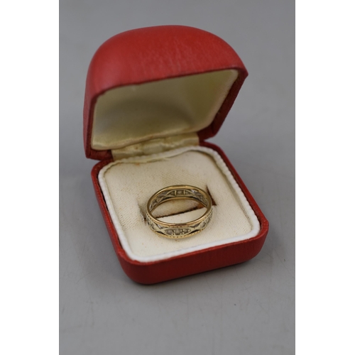 14 - Hallmarked Birmingham 375 (9ct) Gold Band Ring (Size N) Complete with Presentation Box