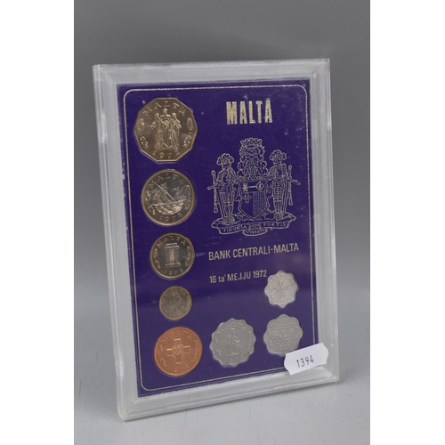 144 - 1972 Bank of Malta Selection of Coinage (8 Coins) in Case