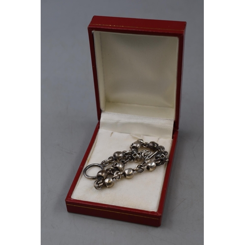 24 - Silver 925 Skull themed Bracelet Complete with Presentation Box