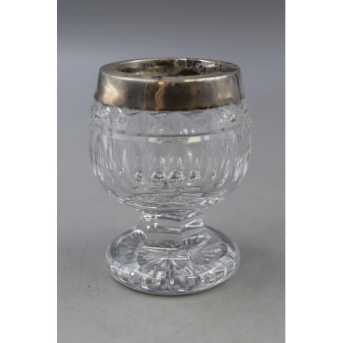 28 - Silver Hallmarked Glass Crystal Egg Cup approx. 3