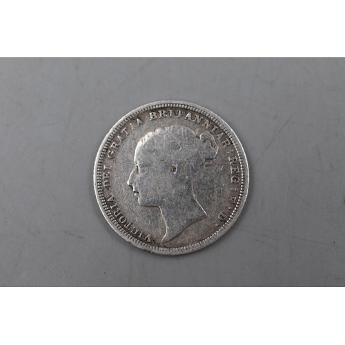 153 - Victoria Young Head 1885 Silver Sixpence