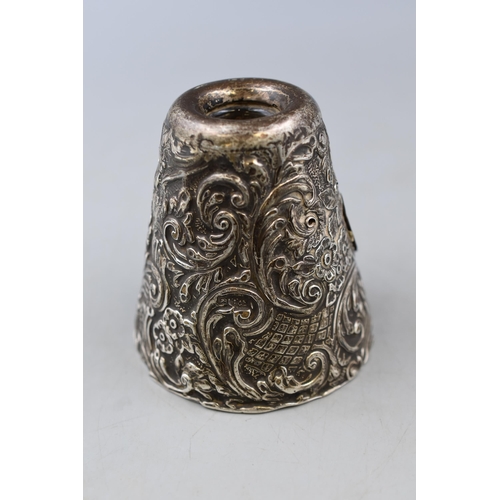 42 - Vintage Silver Heavy Decorative Conical Shaped Ink Well a/f (unmarked) Approx height 9cm