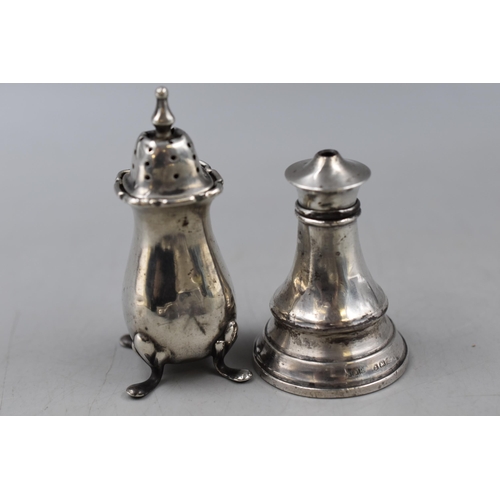 41 - Four Pieces of Hallmarked Silver including Pepper pot, Salt Pot, Pin Dish and Lidded pot