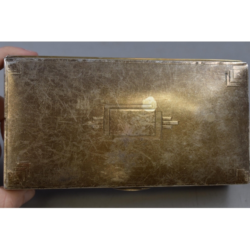 44 - Large Vintage Hallmarked Birmingham Silver Cigarette Case with Wood Lining. Approx. 17cm x 9cm x 4cm