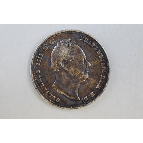 160 - William IIII 1834 Silver One Shilling