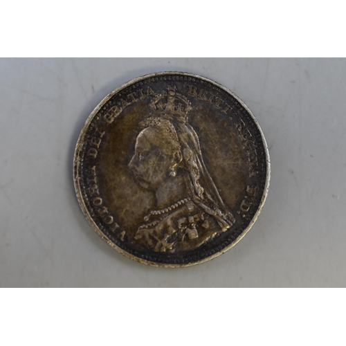 162 - Victoria 1887 Silver One Shilling