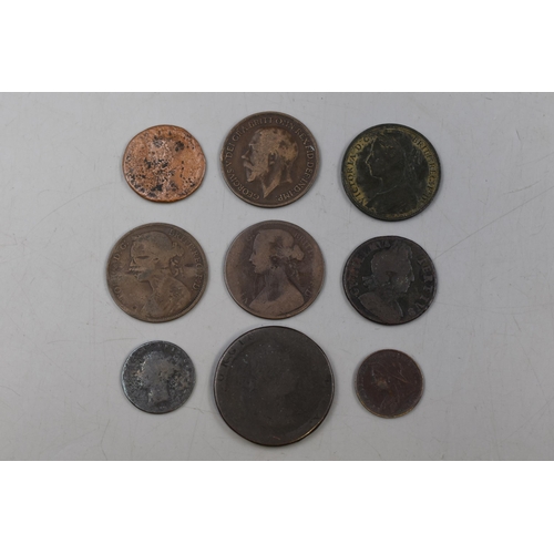 167 - Selection of Copper Coinage Including George III, Victoria and Roman