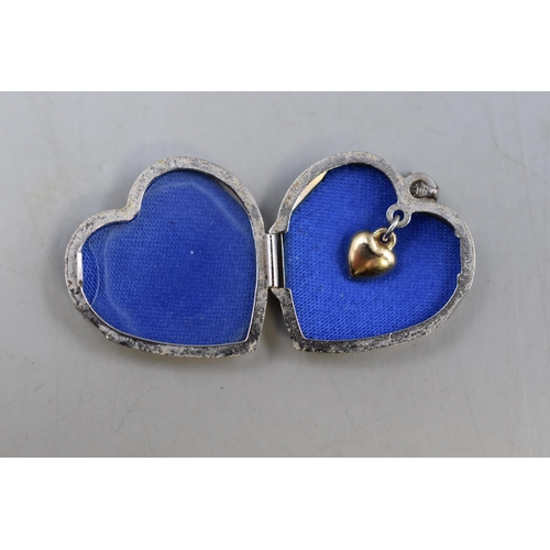 67 - Silver 925 Heart Locket Pendant Reads 