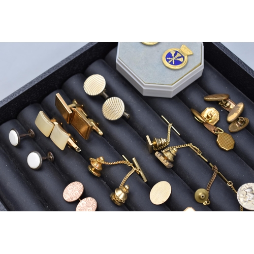 90 - A Large Selection of Assorted Cufflinks, Badges and More.